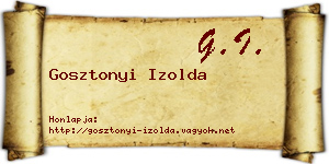 Gosztonyi Izolda névjegykártya